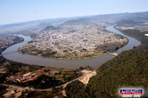 Vista aéra de União da Vitória - PR e Porto Uniao - SC (foto Aeroarte)